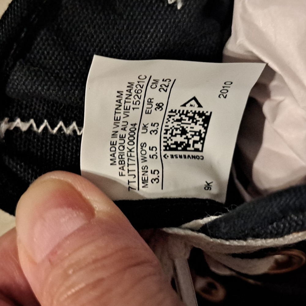 Converse YOU Custom Designed Black and White Low-Tops Sneakers - Picture 8 of 8